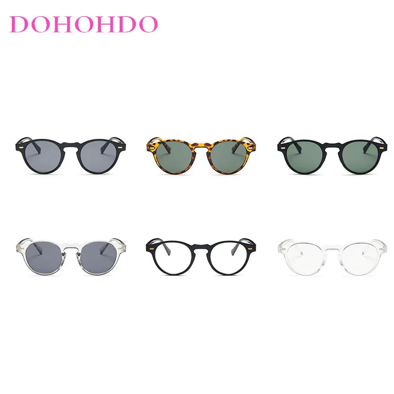 Gafas de sol con remaches redondos Retro para hombre y mujer, lentes de sol con montura pequeña a la moda, estilo literario Vintage, para conducir