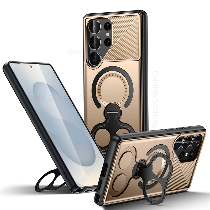 

Heavy Duty For Magsafe Armor Shockproof Kickstand Case For Samsung S25 Edge S24 S23 Ultra A36 A16 A26 Magnetic Ring Stand Cover