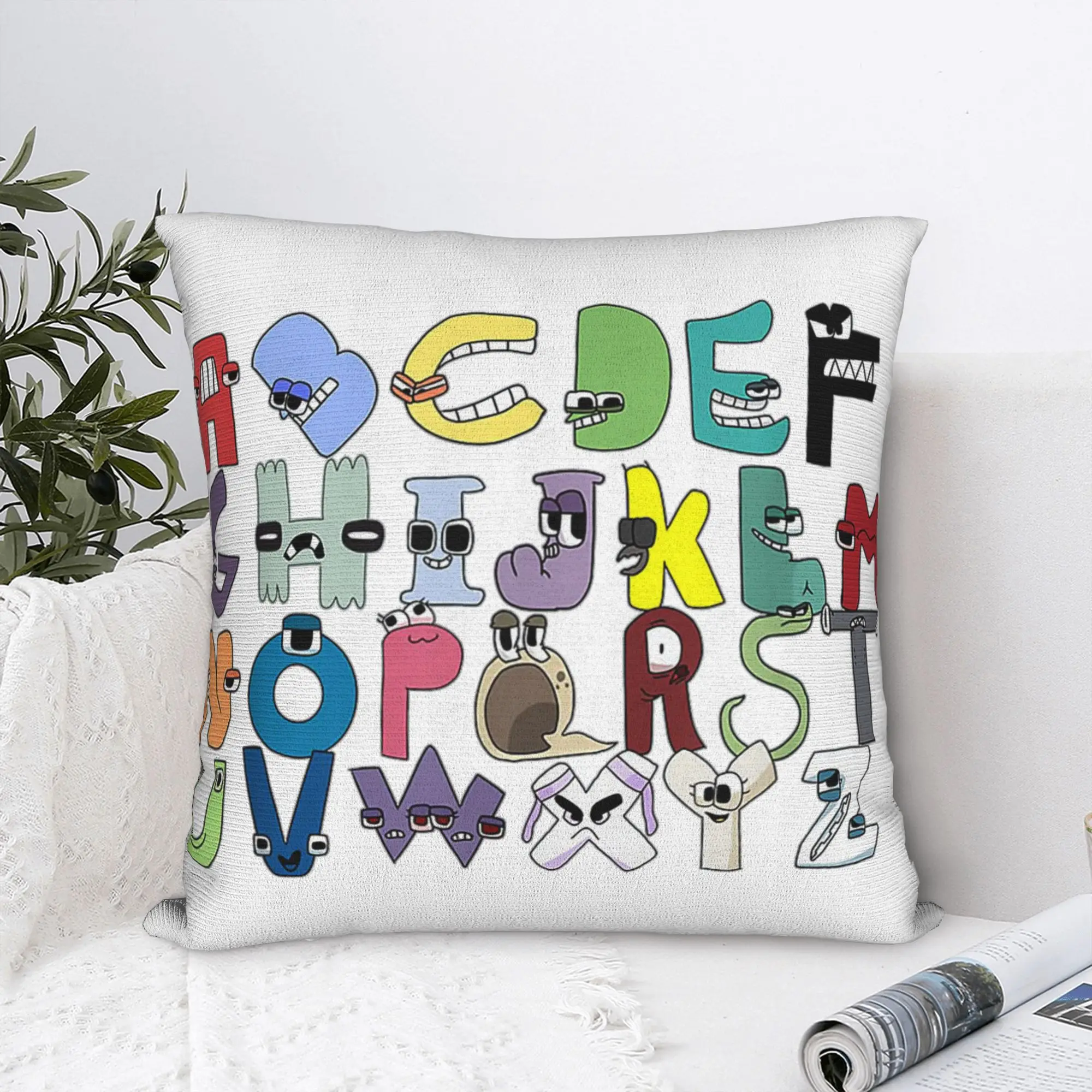 Alphabets Villain Letter Abc Lores Pillowcase Polyester Cushion Cover Gift Boys Matching Evil Throw Pillow Case Cover Seater