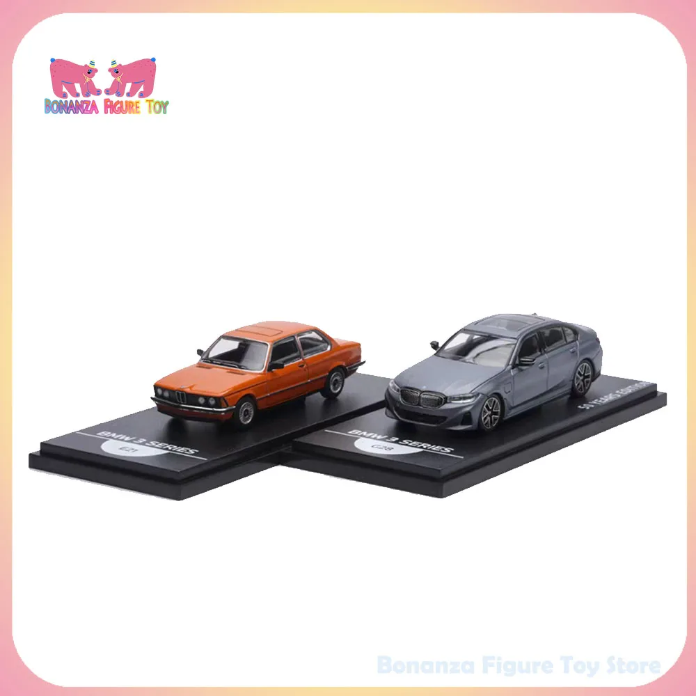 Nuovo Set di 2 Auto in Scala 1:64 della Serie BMW 3 Edizione 50° Anniversario, Modello in Metallo da Collezione per Appassionati di Auto