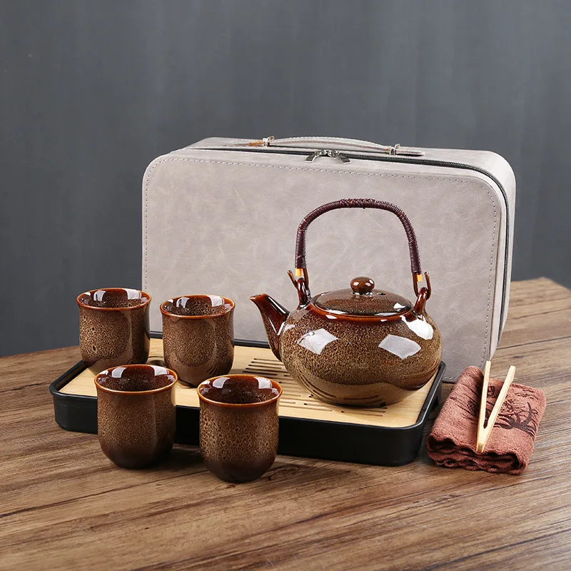 

Большая подъемная балка, 1 кастрюля, 4 чайных чашки, портативный дорожный чайный сервиз, набор чайных подносов