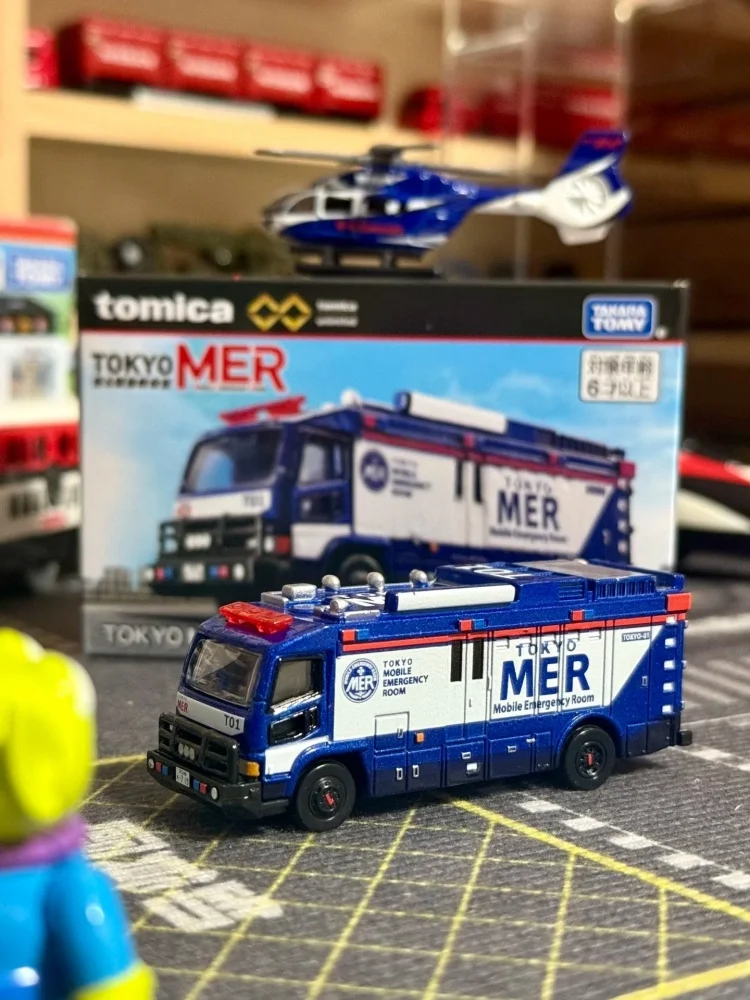 Takara tomy tomica 1/64 crianças brinquedos liga modelo de carro tóquio móvel sala de emergência ambulância ornamentos brinquedo presentes para menino