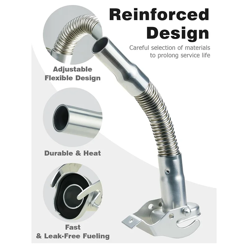 A02M-Rust Proof Fuel Flow, Stainless Steel Car Fuel Pipe, Anti Static Spout With Mesh Filter, Secure, Diesel, Water Transfer