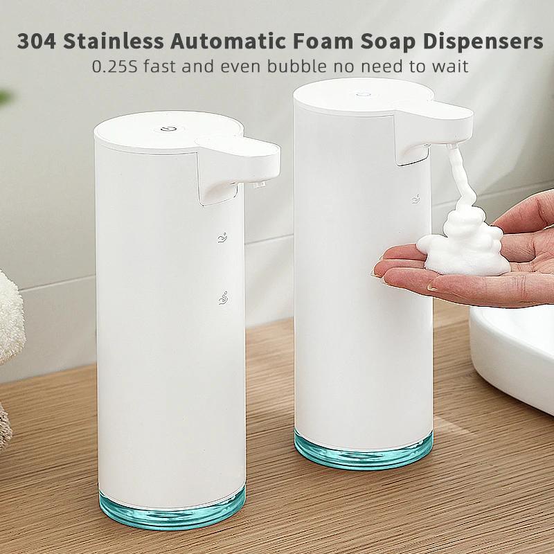 Dispenser automatici di sapone in acciaio inossidabile Sensore touchless ricaricabile Lavatrice intelligente per le mani Pompa disinfettante per le mani liquida Schiuma