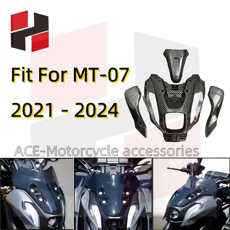 Convient pour 2021-2024 YAMAHA MT-07 moto avant phare tête capot supérieur nez carénage support couverture MT07 2022 2023 MT 07