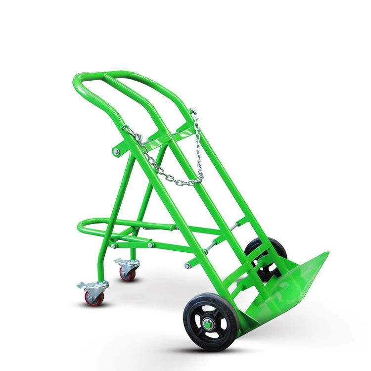 wheelbarrow for gas cylinder with 4 wheels double bottle hand truck double Cylinder trolley