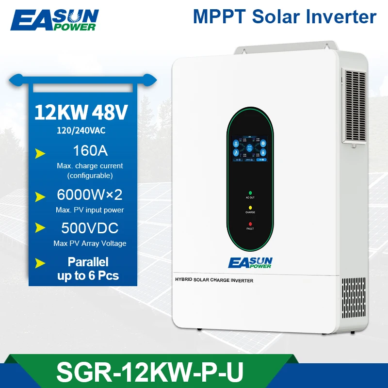 

EASUN POWER Soalr Inverter 6.5KW 12KW MPPT 120A 160A 300VDC 500VDC PV Input 110VAC 48VDC 6500W 12000W Pure Sine Wave hybrid