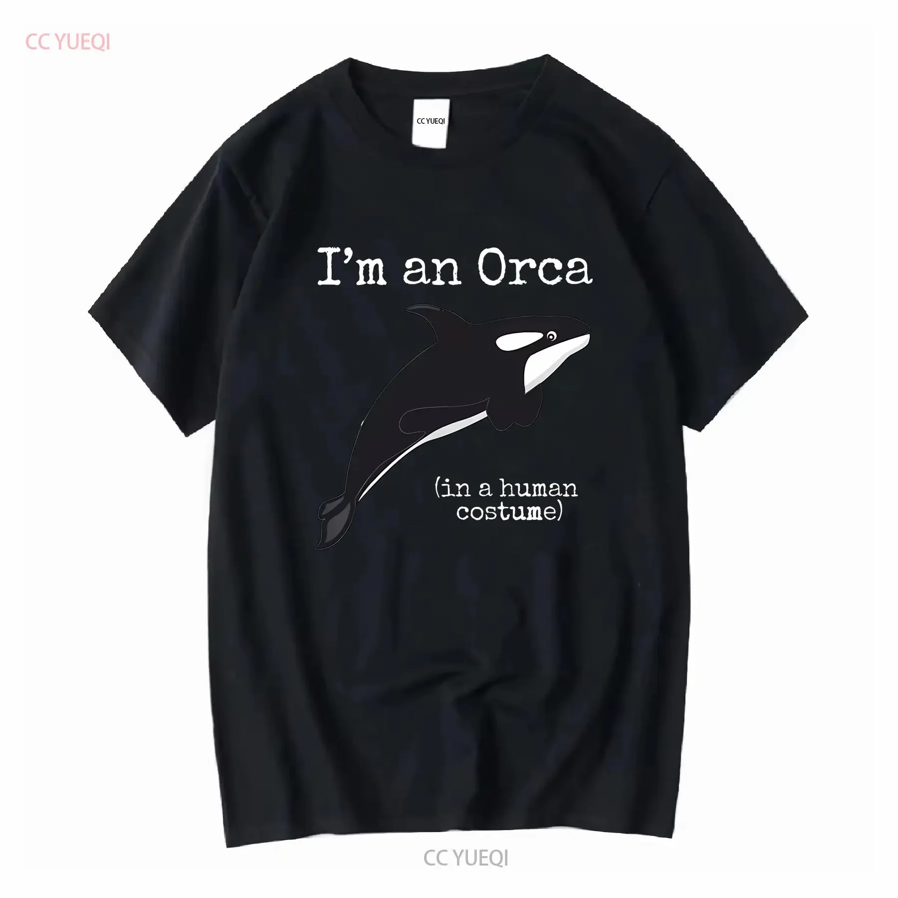 Orca Killer Whale Costume I'm an in a Human T shirt vintage Washed Unisex Versatile Casual designer clothes Slightly