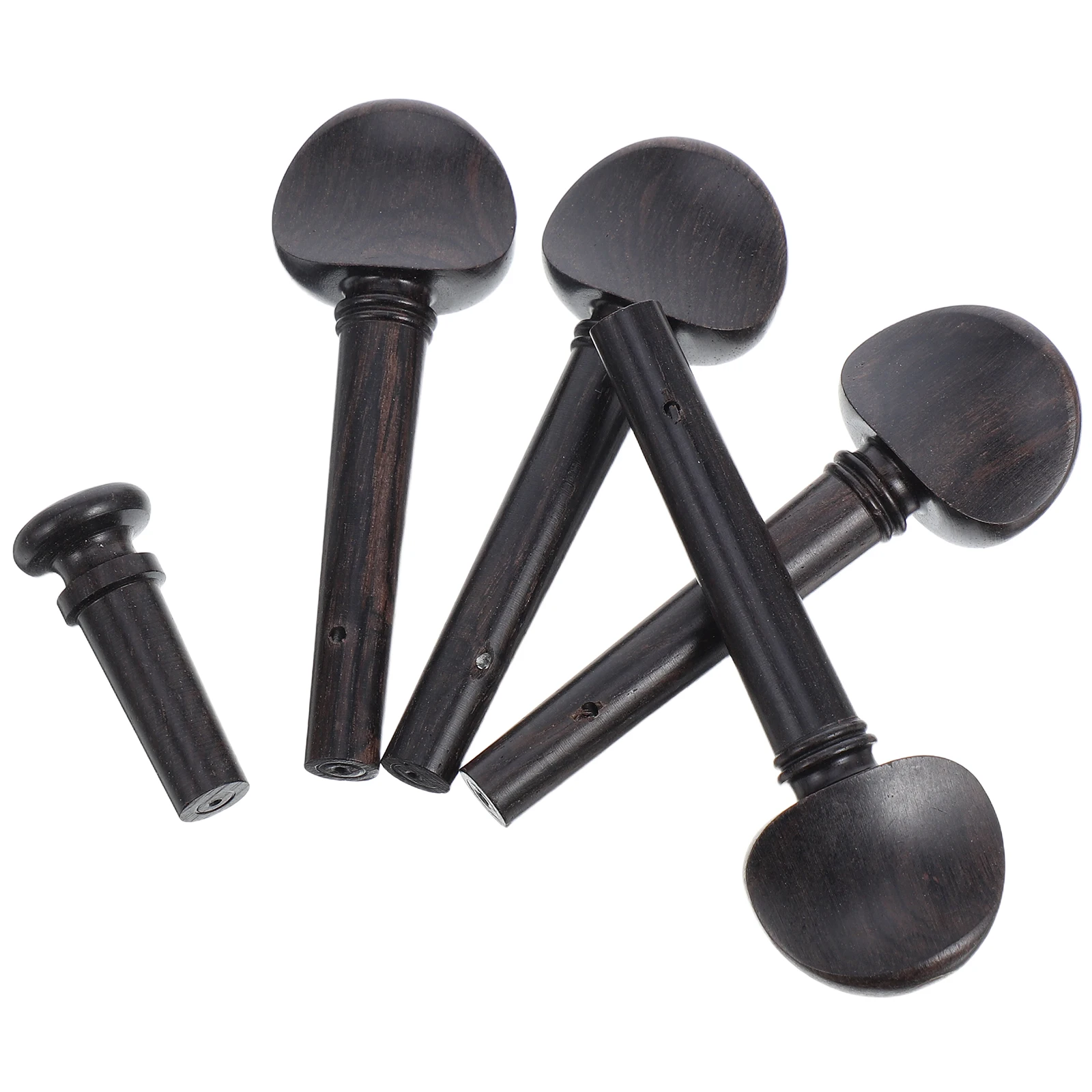 

1 set 5 Pieces Ebony Violin Tuning Pegs 4/4 Size Wooden Pegs Tailpiece Pin String Instrument Accessories Musical Parts