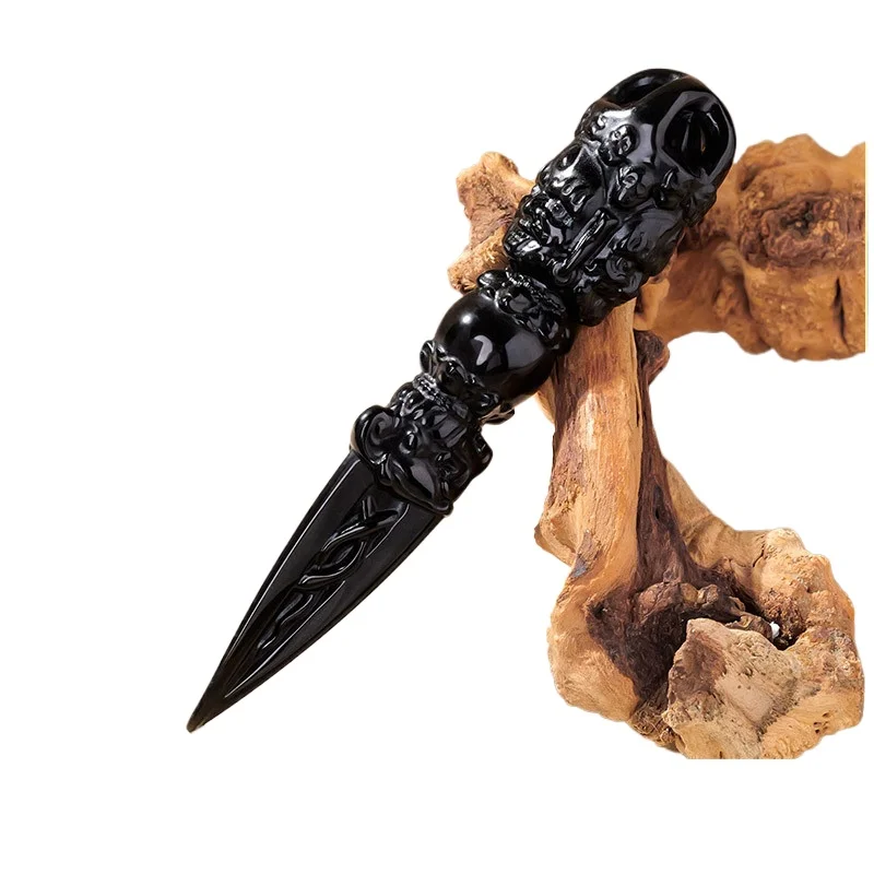 Nepali Style Novelty ‌Obsidian Crystal Blades Home Decor Figurines Cosplay Anime Desktop Miniatures Room House Collection Gift