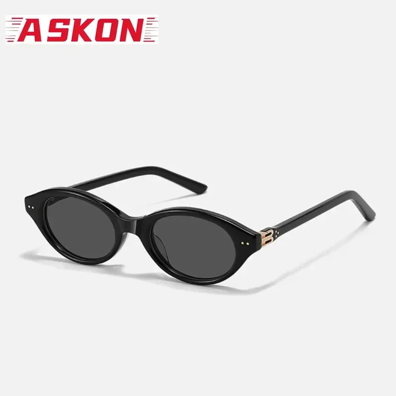 ASKON 2026 Summer Fashion Black Sunglasses Women Acetate Cat Eye Glasses Men Sexy Popular Travel Outdooor Eyewear Woman  143mm