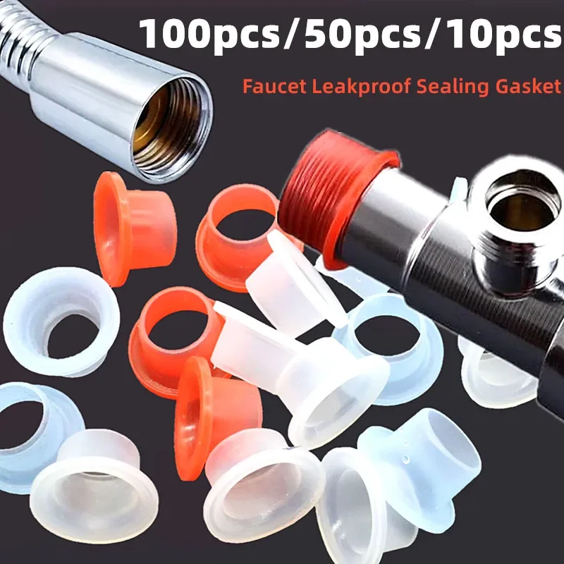 100/10PCS Faucet Leakproof Sealing Gasket Washer Silicone Raw Belt Triangle Valve Rubber Pipe Hose Prevent Dripping Leakage Plug