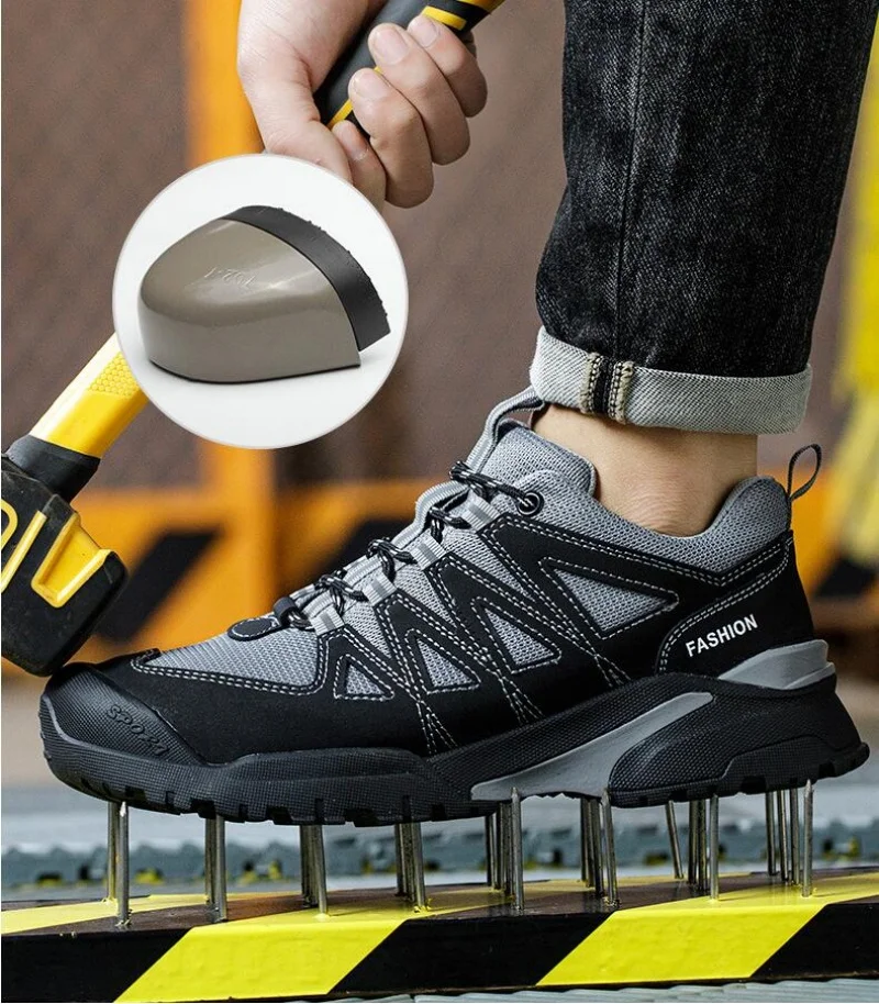 High-end Work Sneakers Steel Toe Shoes Men Safety Shoes Puncture-Proof Work Shoes Boots Fashion Indestructible Footwear Security_voghion.com