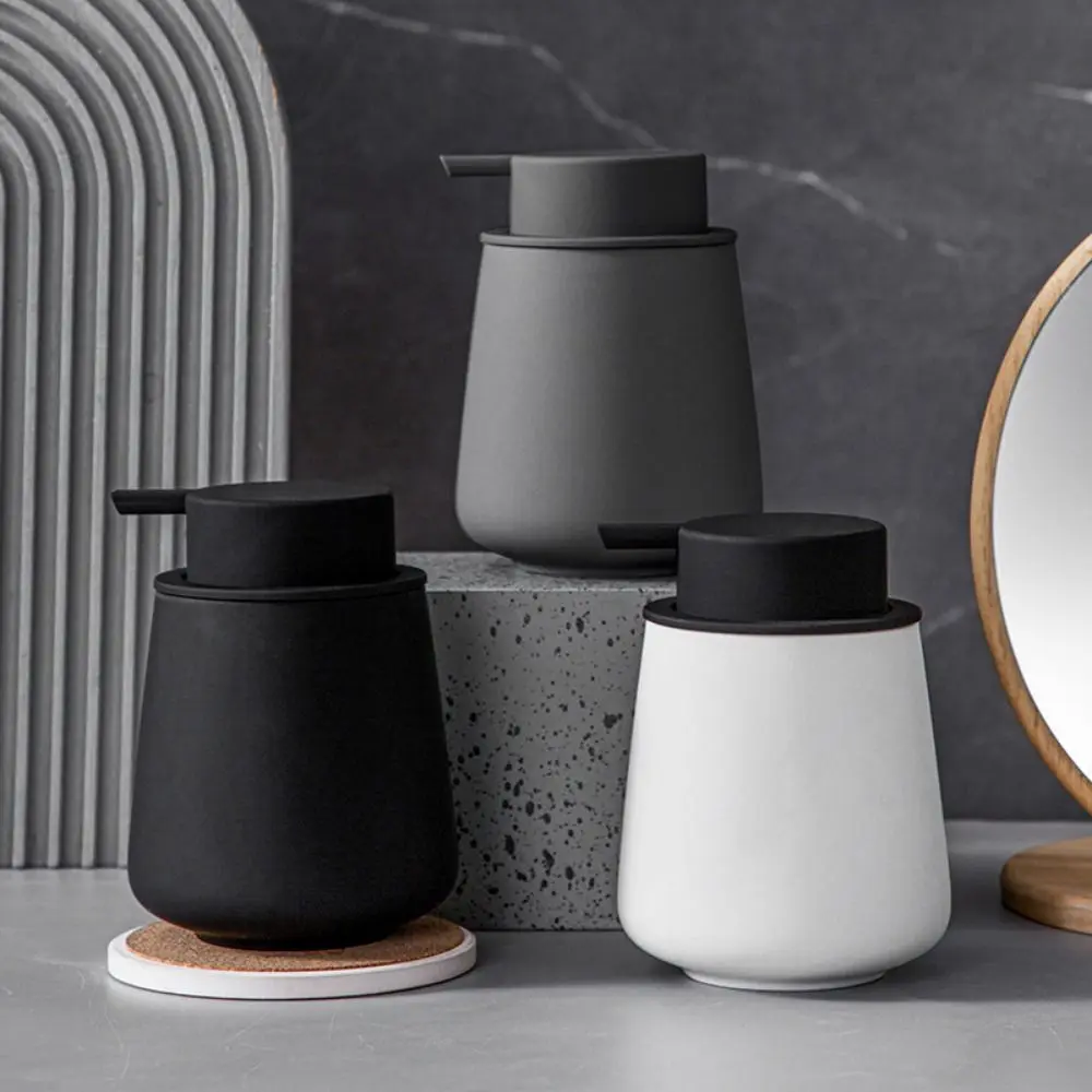 Empty Bottle 300ml Lotion Soap Bottle Ceramic Easy To Press Soap Pump Dispensers Refillable Leak-Proof Hand Soap Dispenser Hotel