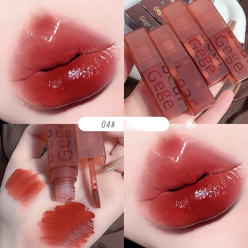 6 Farben Wasser licht Spiegel Lippen glasur Glitzer Lippen tönung lang anhaltende feuchtigkeit spendende feste Lippenstift wasserdichte Lippen Make-up Kosmetik