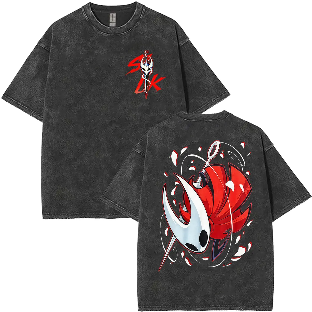2026 Game Hollow Knight Vintage Washed T Shirt Men Women Fashion Cute Player Short Sleeve T-shirts Loose Print Clothing T-shirt