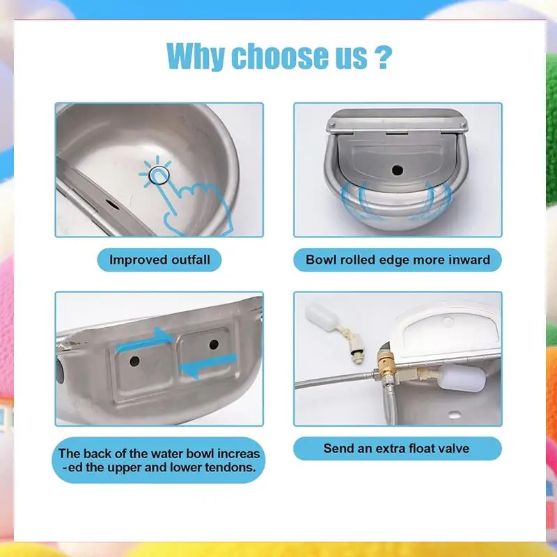 

Automatic Water Dispenser For Dogs,Dog Water Bowl Dispenser,Goat Waterer, Stainless Steel Livestock Dispense-ABUA