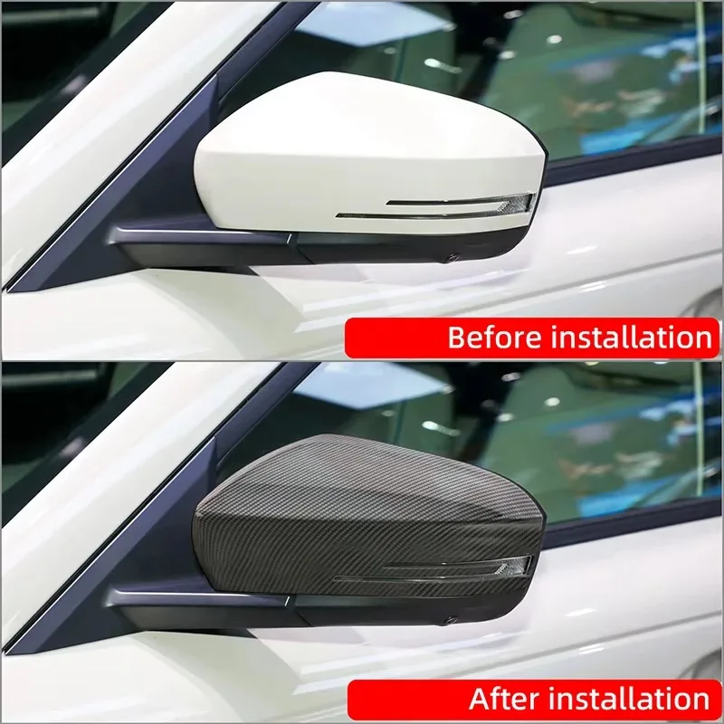 BOMP For Jaecoo J5 2025 2026 Reverse mirror protective cover carbon fiber pattern adhesive installation