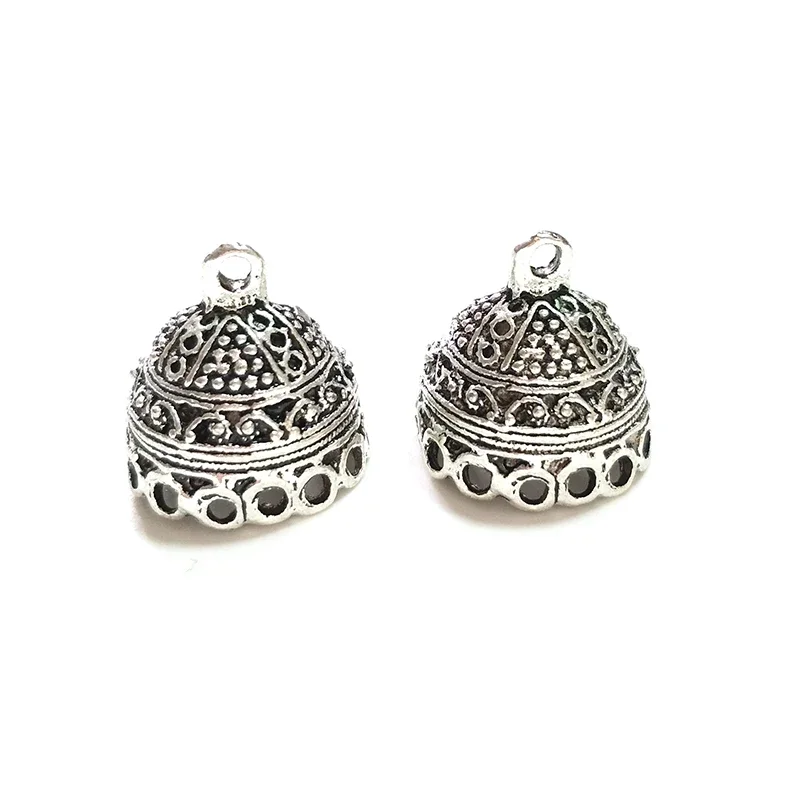 New 5pcs 18MM Retro Plated Zinc Alloy  Bell Shape Beads Tassels End Cap Charms Pendants for DIY Handmade Jewelry Accessories
