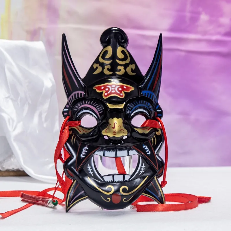 New Hand-painted Nuo Opera Mask COS Wood Carving ABS Intangible Cultural Heritage Mask Full Face Chinese Style Props