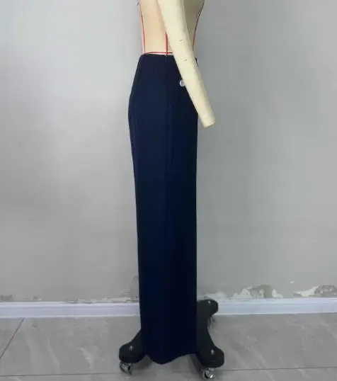 Spring and Autumn Versatile Bell shaped Pants, Button Side Straightening Leg Pants, High end Casual Western Pants, Women's Pants
