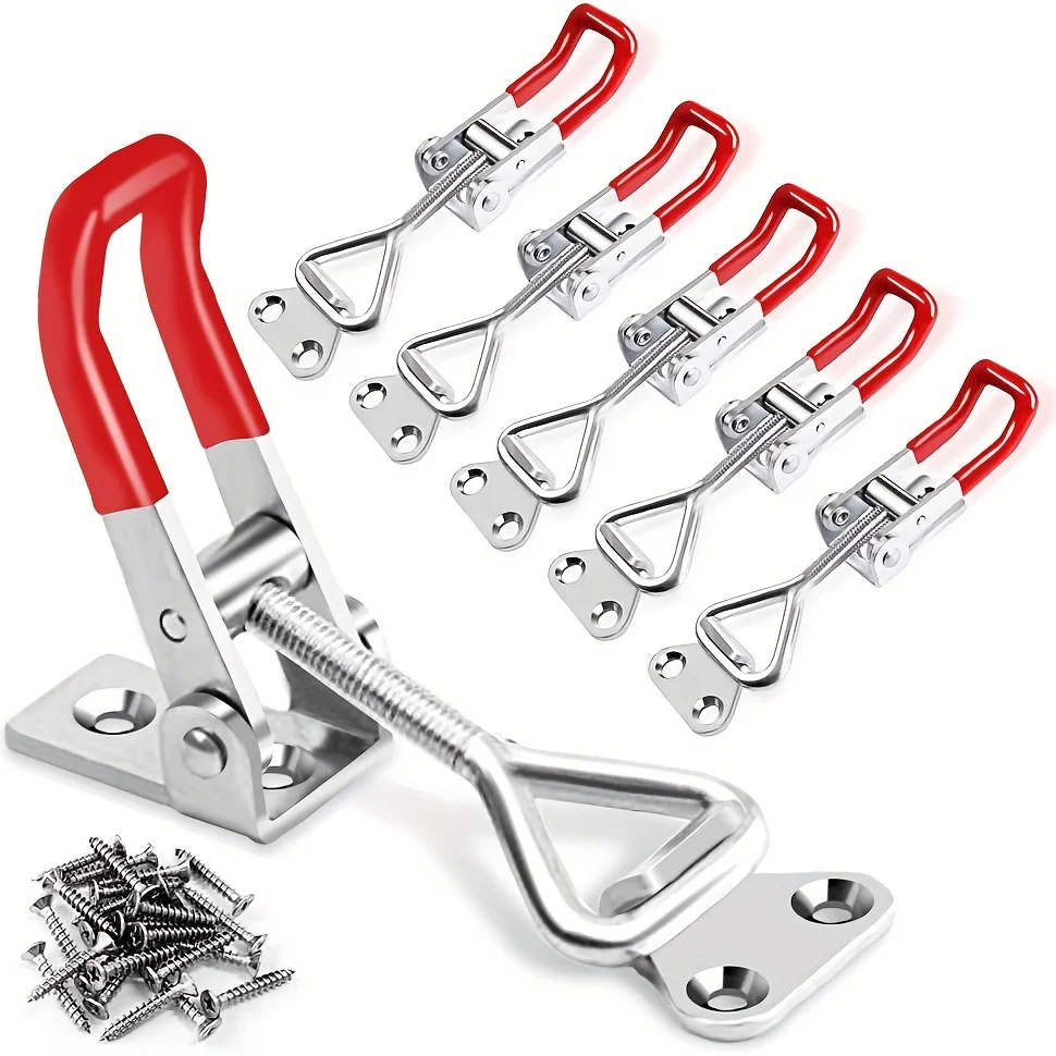 Adjustable Toggle Clamp Latch Heavy Duty Toggle Latches Holding Capacity Pull Latch Clamp For Smoker Lid Jig Tool Box Ca
