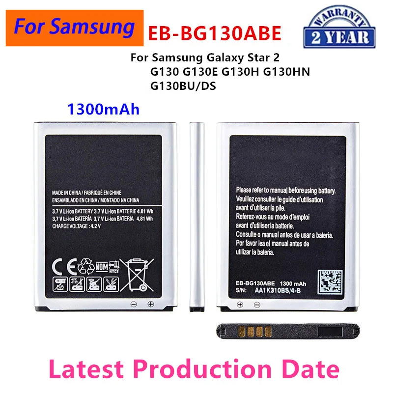 

Brand New EB-BG130ABE Battery 1300mAh For Samsung Galaxy Star 2 G130 G130E G130H G130HN G130BU/DS Batteries