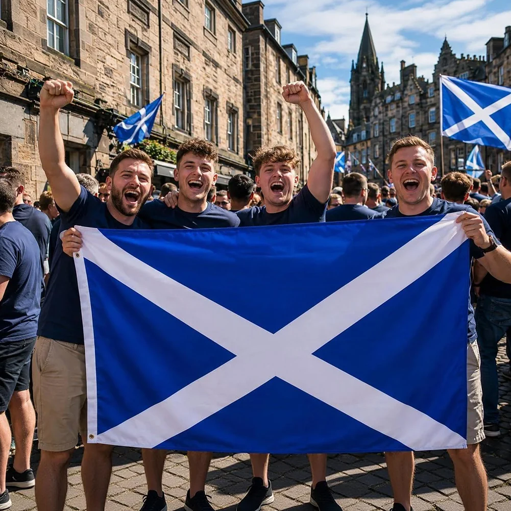 Scottish-National Flags 3x5ft Color Fade proof Scottish Polyester Flag Lightweight Flag Office/Activity/Festival/Home Decoration