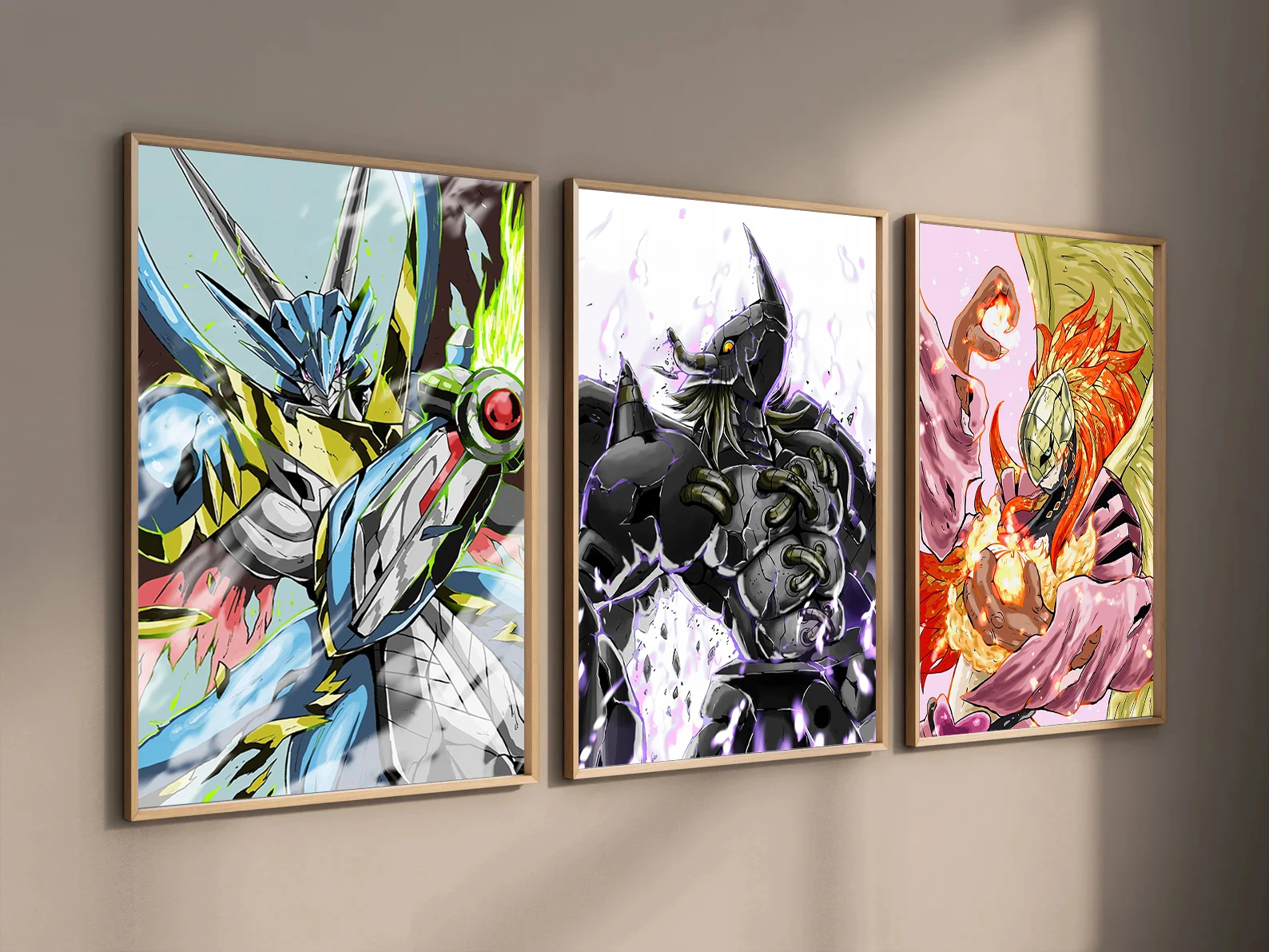 Póster autoadhesivo de monstruo Digital D, papel tapiz de Anime, figuras HD Agumon, decoración del hogar, pintura de pared, dibujos animados, Gabumon, regalo para niños