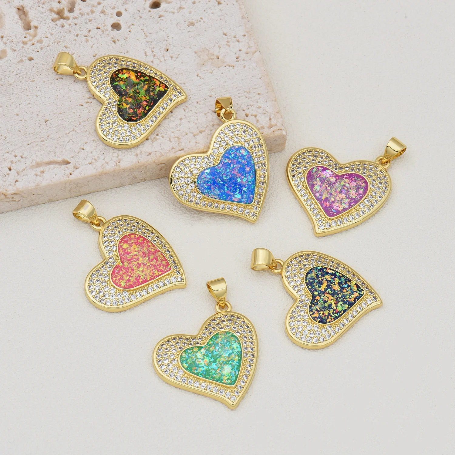 5 Pieces Europe and The United States Australopithecine Love Necklace Pendant Accessories DIY Jewelry Making Materials Wholesale