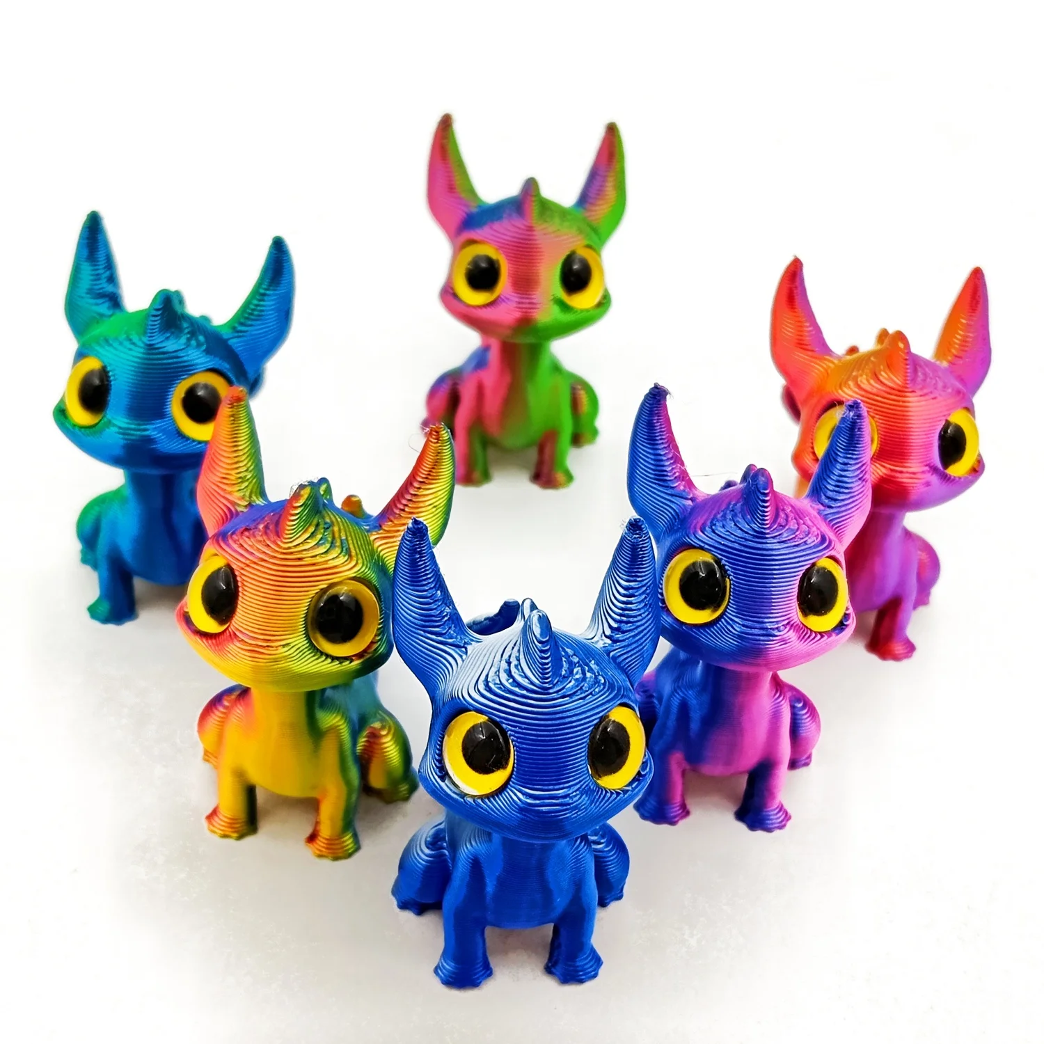 

3D printed funny dinosaur model creative cute mini large horned baby dragon statue ornament suitable for birthday gifts