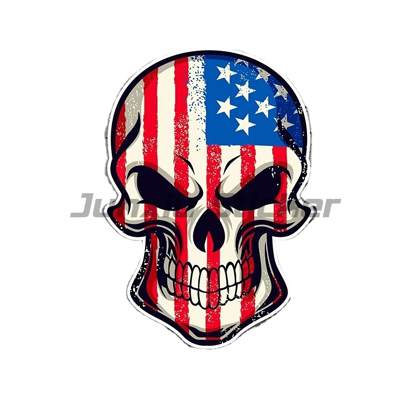 Japanese UK US Canada National South Korea Flag Skull Car Stickers on Motorcycle Vinyl Decal