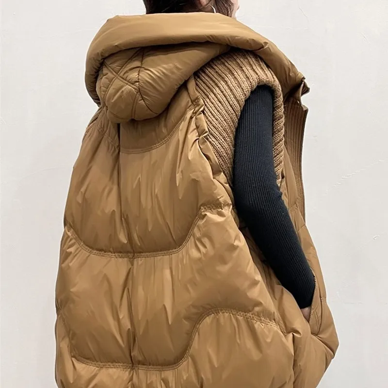 Off-season Plus Size Women's Down Cotton-padded Vest Coat 2025 Autumn Winter Female New Waistcoat Jacket Fashion Overwear