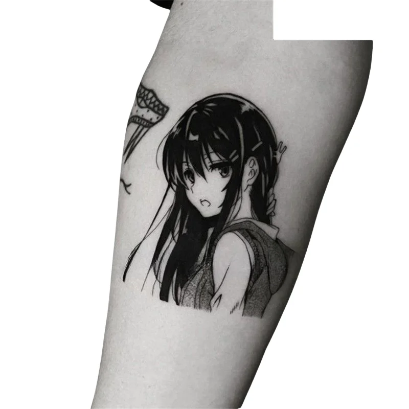 Rascal Does Not Dream of Bunny Anime Temporary Tattoos Cartoon Body Art Waterproof Fake Tattoo Sticker Tattoo