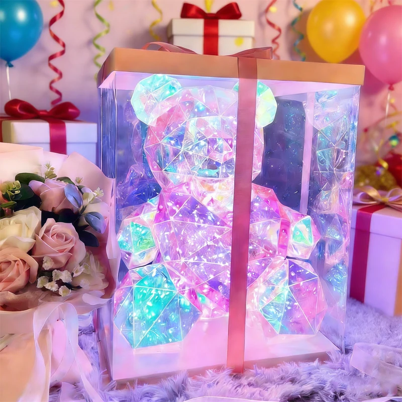 

Светодиодный мишка с сердцем 30 см: подарок на годовщину, свадьбу, день рождения для девушки, с коробкой для демонстрации