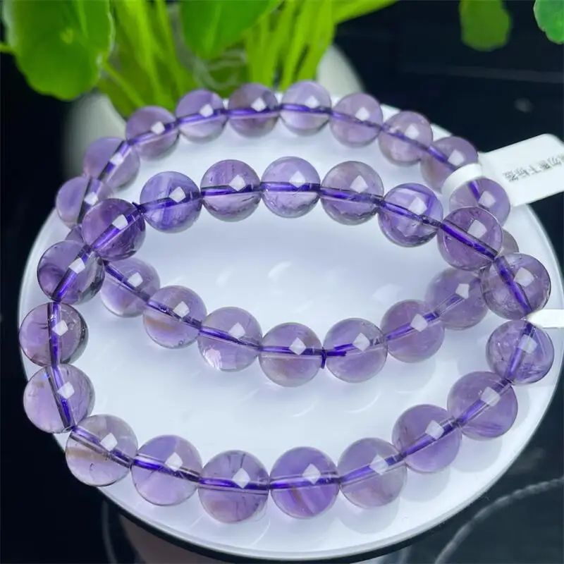

11MM Natural Amethyst Bracelet Fortune Energy Bangle Mineral String Woman Amulet Jewelry Healing Gift 1pcs