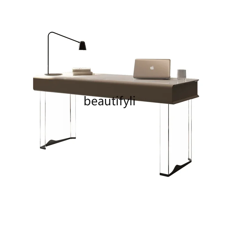 xx1Italian Minimalist Acrylic Suspension Desk Modern Minimalist Boss Desk Light Luxury Home Study Computer Desk