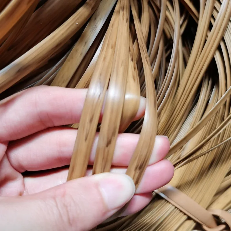 Colorful Wood Grain PE Plastic Rattan Strips Flat Wicker Weaving Material for DIY Basket Chair Stool Repair Handcraft Supply