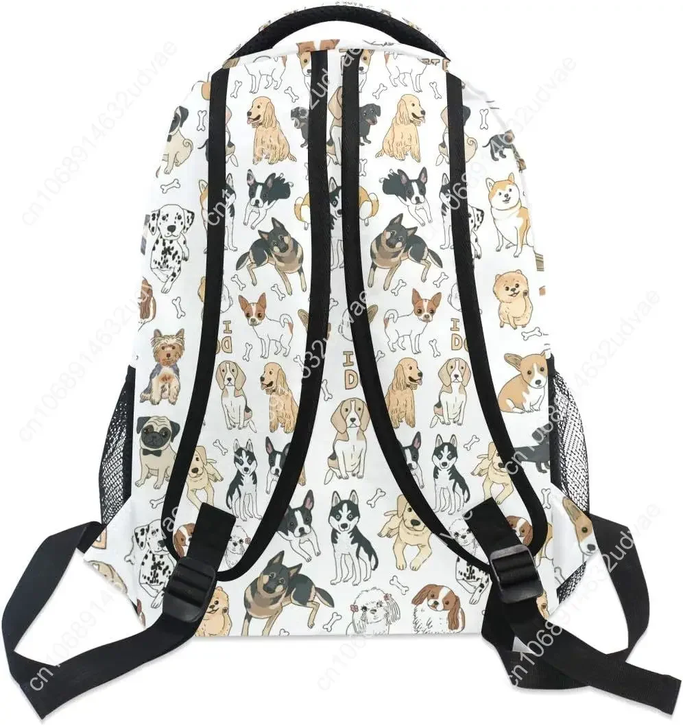 Ransel Besar Motif Anjing Lucu untuk Siswa Sekolah, Tas Sekolah Perjalanan untuk Laptop, iPad, Tablet, yang Dapat Dipersonalisasi
