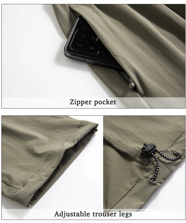 EUMERGX Wanderhose für Herren und Damen, Sommer-Trekking-Bergsteigerhose, wasserdichte Hose, Unisex, leicht, schnell trocknend, Baggy-Jogginghose – Detail 28