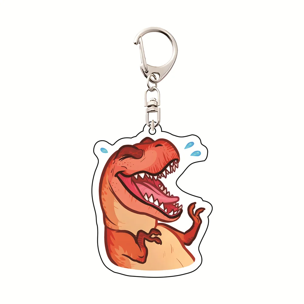 حزمة ملصقات الديناصورات لبرقية 5 سم سلسلة مفاتيح مصنوعة من الأكريليك حقيبة لطيفة على شكل حقيبة ساحرة لتزيين المجوهرات هدية أنيقة للفتيات والأطفال #6