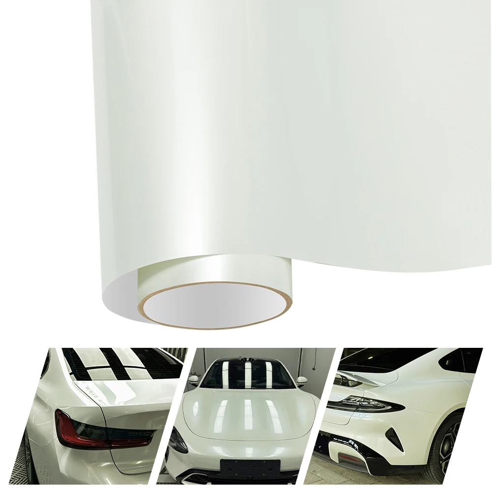 

Metal Paint Ceramic White Auto Stickers PET Car Wrap Vinyl Accessories for Vehicles Car Film Cover Wrapping Foil Sticker Decor