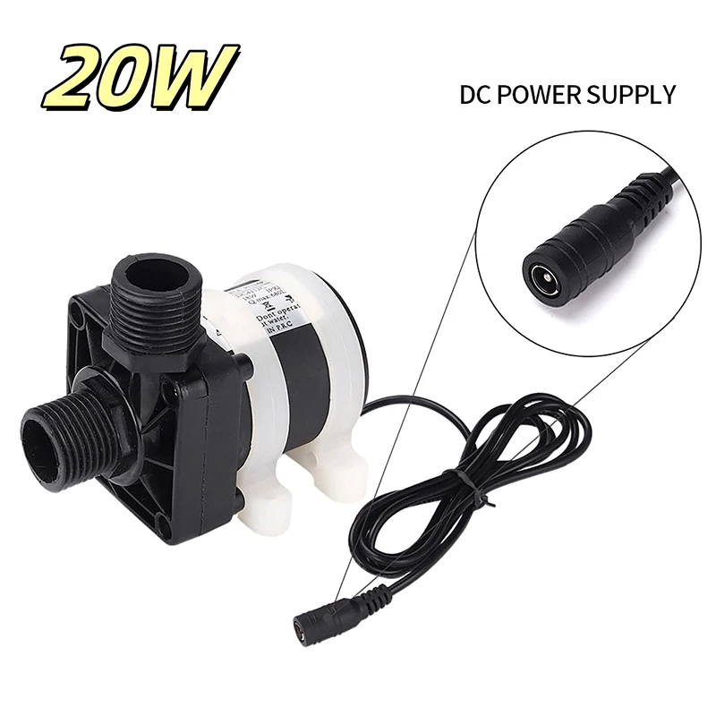 

DC 12V 24V IP68 Silent 4 Points Threaded Brushless Solar Motor Water Pump US Plug Water Heater Shower Floor Heating Booster Pump