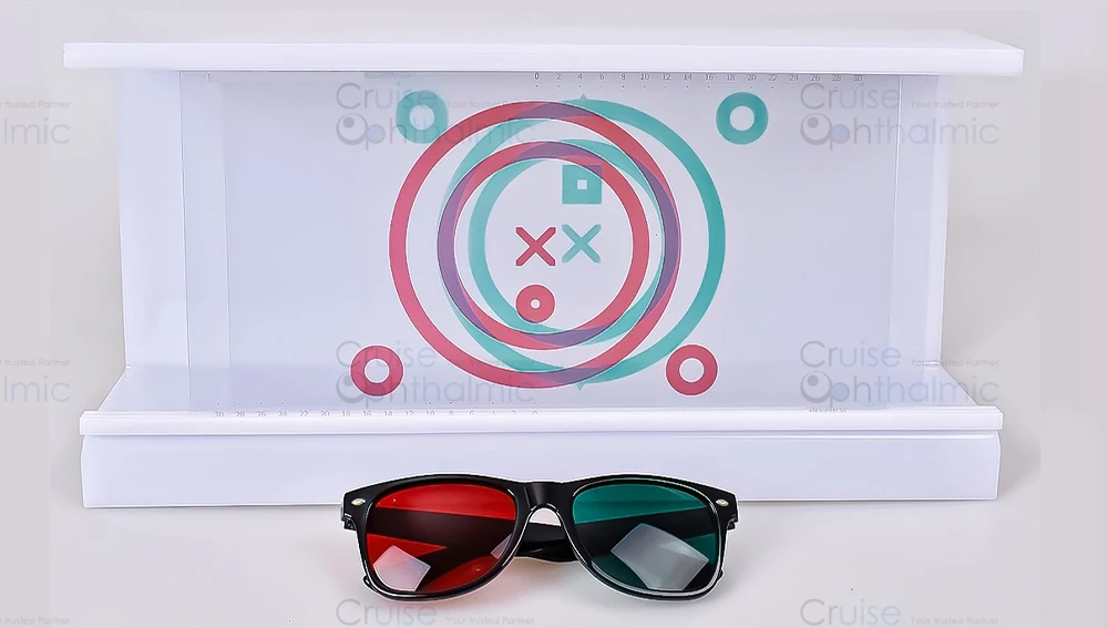 Circled Duochrome Optometric Red/Green Stereo Test | 6 pcs in | Low Vision Test Chart Stereo Balance Charts