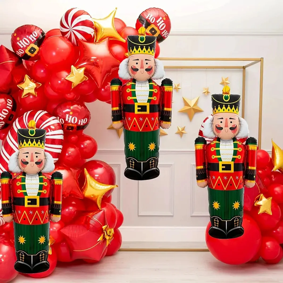2pcs Christmas Balloons 102*49cm Nutcracker Soldier Foil Balloon Christmas Holiday Birthday Party Decoration Supplies Balloon