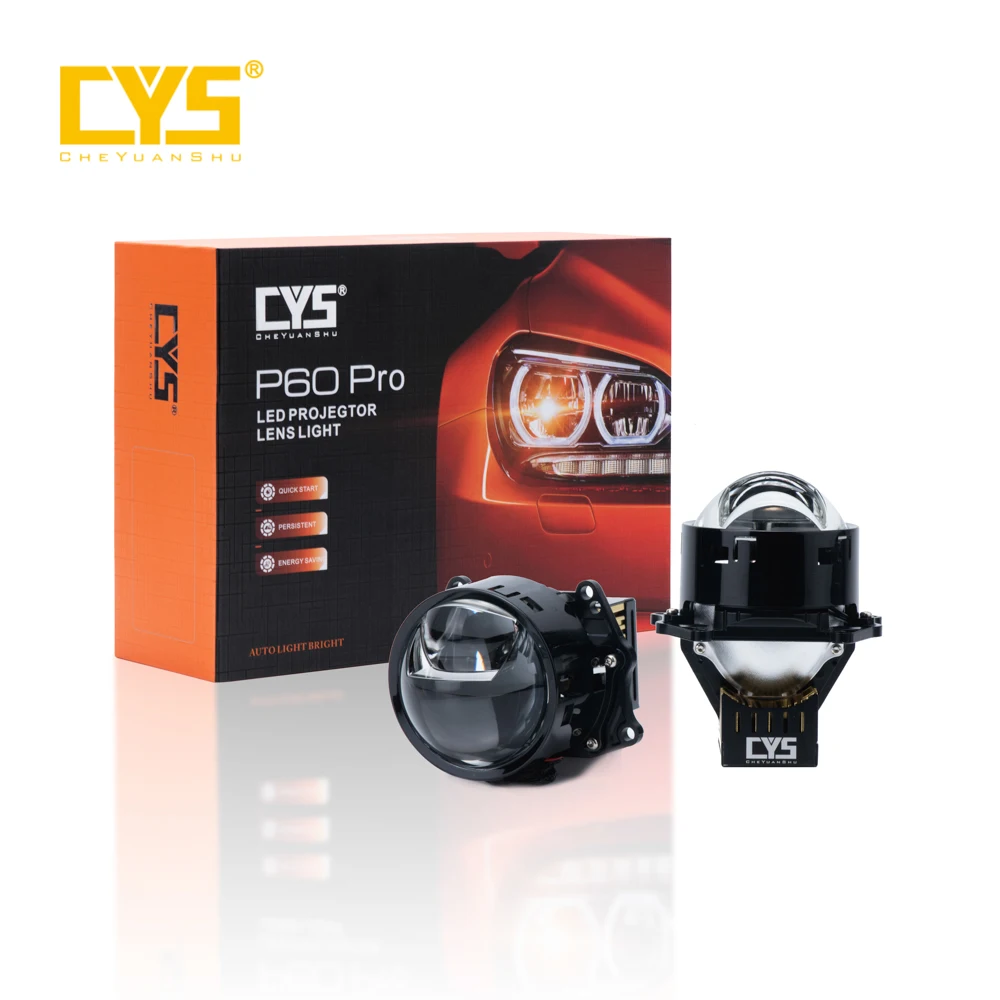 New Square High-Power 12V 6000K Dual LED Ler Projector Lens Car Light