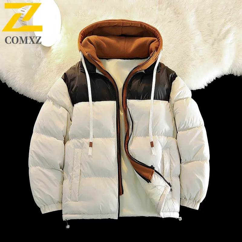COMXZ 2025 Couple Windproof Thickened Cotton Jacket American Style Winter Outdoor Sports Camping Fishing Heavyweight Coat