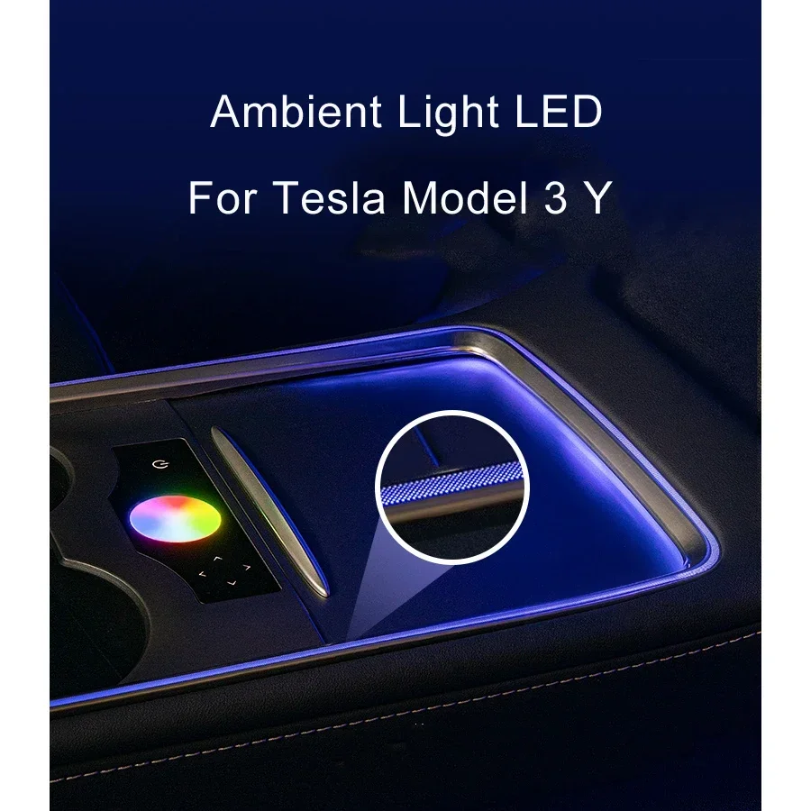 For Model 3 model 3/Y 2021-2023 Inter Lamp Touch Control Inter Flow Dynamic Laser Ambient Light Center Pillar Horn Cover