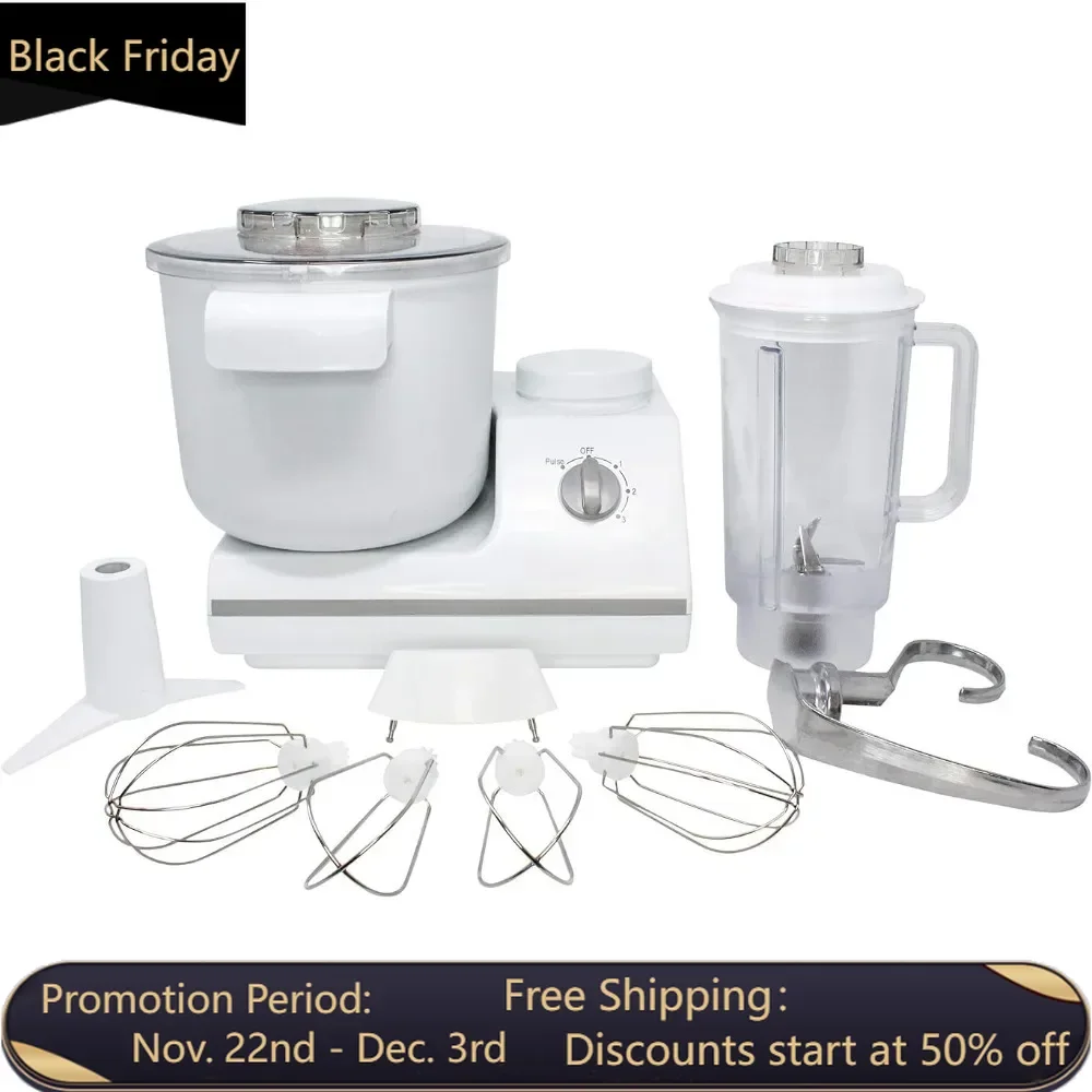 Complete bread dough mixer with dough hook, kitchen electric vertical mixer, white free shipping