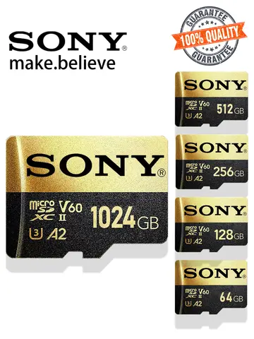 SONY Micro SD TF Card 1TB Class 128GB 512 GB ความเร็วสูง Cartao De Memoria หน่วยความจําแฟลช TF Mecard C10 สําหรับ Xiao Mi